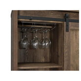 Arlington Bar Cabinet with Sliding Door Rustic Oak 182852