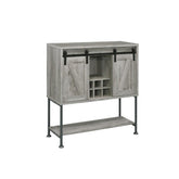 Claremont Sliding Door Bar Cabinet with Lower Shelf Grey Driftwood 183038