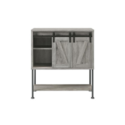 Claremont Sliding Door Bar Cabinet with Lower Shelf Grey Driftwood 183038