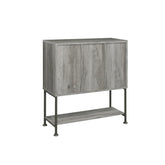 Claremont Sliding Door Bar Cabinet with Lower Shelf Grey Driftwood 183038