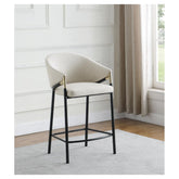 Chadwick Sloped Arm Counter Height Stools Beige and Glossy Black (Set of 2) 183436