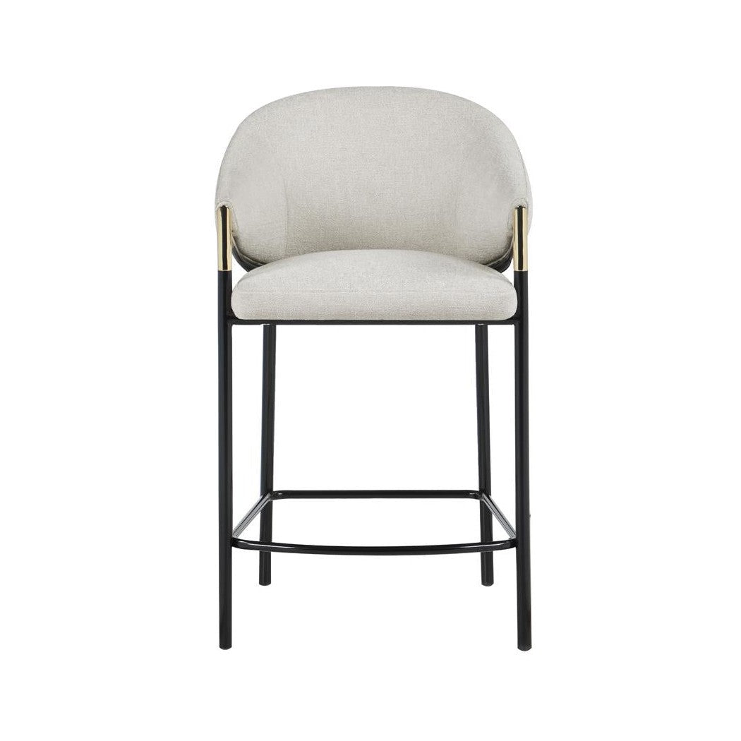 Chadwick Sloped Arm Counter Height Stools Beige and Glossy Black (Set of 2) 183436