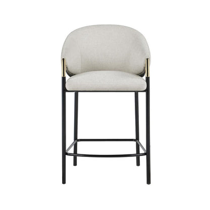 Chadwick Sloped Arm Counter Height Stools Beige and Glossy Black (Set of 2) 183436