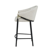 Chadwick Sloped Arm Counter Height Stools Beige and Glossy Black (Set of 2) 183436