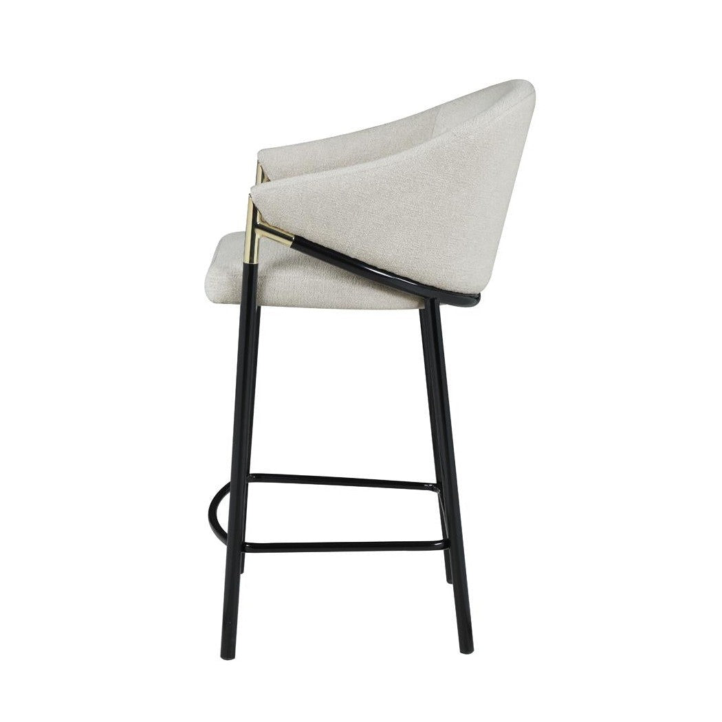 Chadwick Sloped Arm Counter Height Stools Beige and Glossy Black (Set of 2) 183436