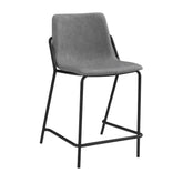 Earnest Solid Back Upholstered Counter Height Stools Grey and Black (Set of 2) 183452