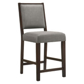 Bedford Upholstered Open Back Counter Height Stools with Footrest (Set of 2) Grey and Espresso 183471