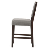 Bedford Upholstered Open Back Counter Height Stools with Footrest (Set of 2) Grey and Espresso 183471