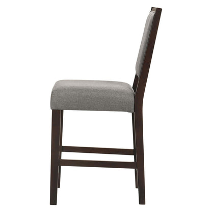 Bedford Upholstered Open Back Counter Height Stools with Footrest (Set of 2) Grey and Espresso 183471