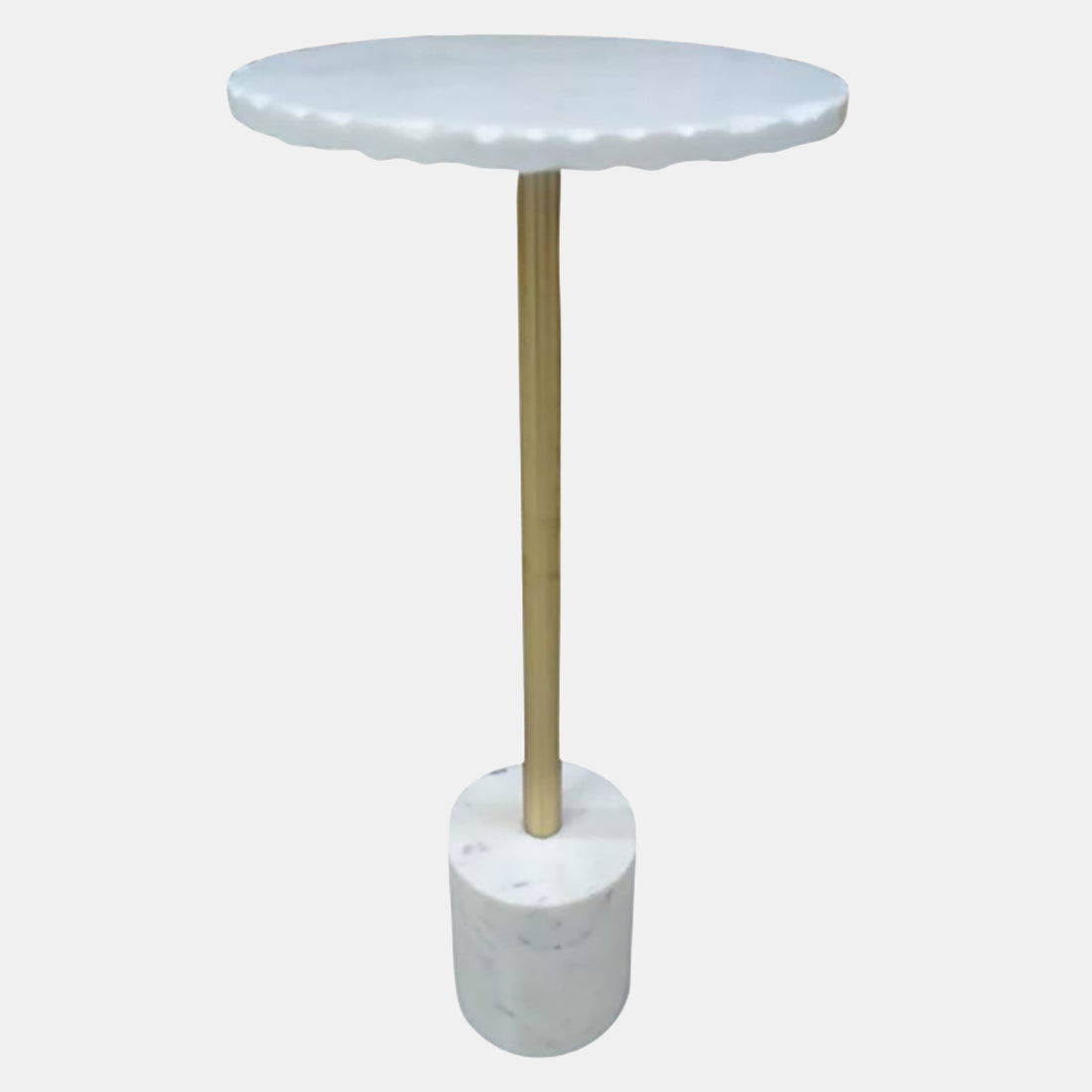 Sagebrook Home 24&quot; Marble Top Rough Edge Marble Base Accent Table