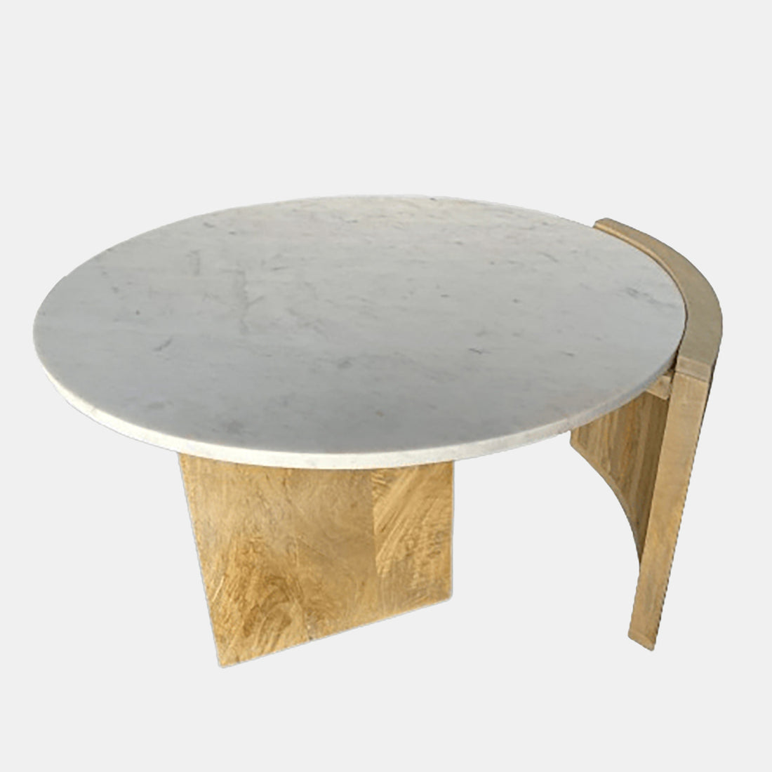 Sagebrook Home 32&quot; Marble Top Mango Coffee Table, Wht/nat Kd