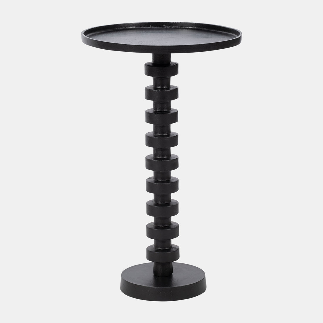 Sagebrook Home 25&quot; Aluminum Stacked Disc Accent Table, Black