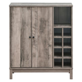 Cheyenne 2-door Wine Cabinet with Stemware Rack Weathered Acacia 183600