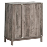 Cheyenne 2-door Wine Cabinet with Stemware Rack Weathered Acacia 183600