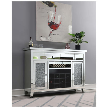 Melinda 2-Door Wine Cabinet with Lighting Mirror 183627