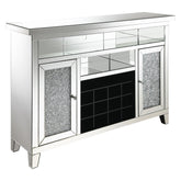 Melinda 2-Door Wine Cabinet with Lighting Mirror 183627