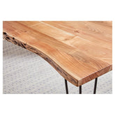 Sherman Rectangular Dining Table Natural Acacia and Matte Black 190911