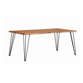 Sherman Rectangular Dining Table Natural Acacia and Matte Black 190911