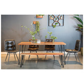 Sherman Rectangular Dining Table Natural Acacia and Matte Black 190911