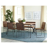 Sherman Rectangular Dining Table Natural Acacia and Matte Black 190911