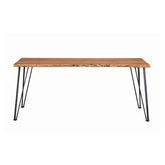 Sherman Rectangular Dining Table Natural Acacia and Matte Black 190911