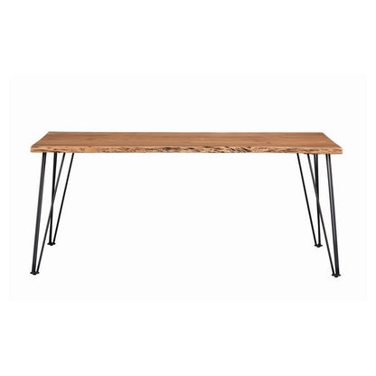 Sherman Rectangular Dining Table Natural Acacia and Matte Black 190911