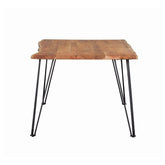 Sherman Rectangular Dining Table Natural Acacia and Matte Black 190911