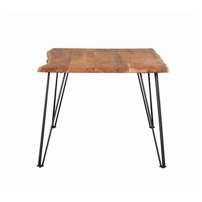 Sherman Rectangular Dining Table Natural Acacia and Matte Black 190911