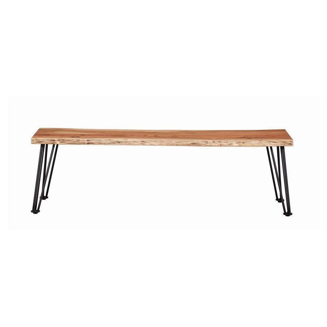 Sherman Bench Natural Acacia and Matte Black 190913