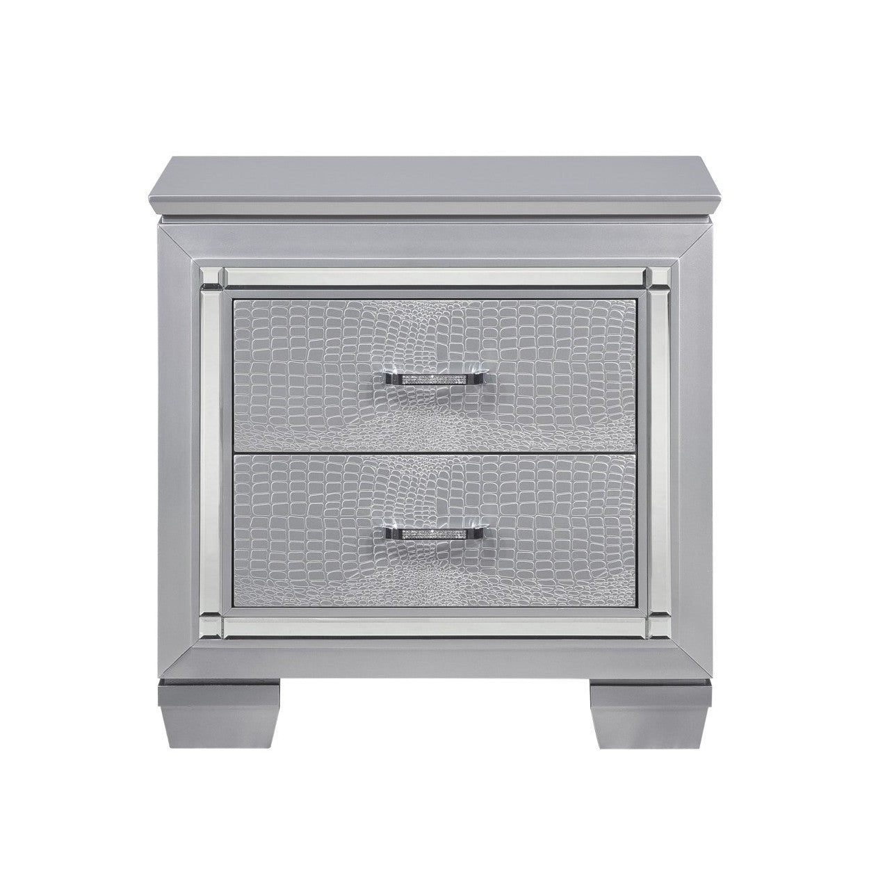 NIGHT STAND W/LED, SILVERY GREY 1916-4