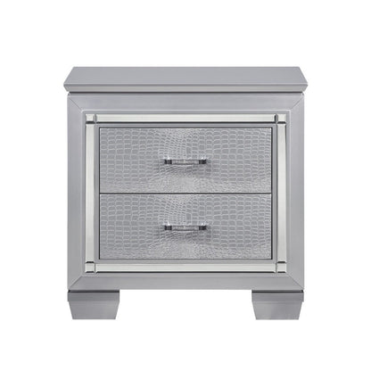 NIGHT STAND W/LED, SILVERY GREY 1916-4