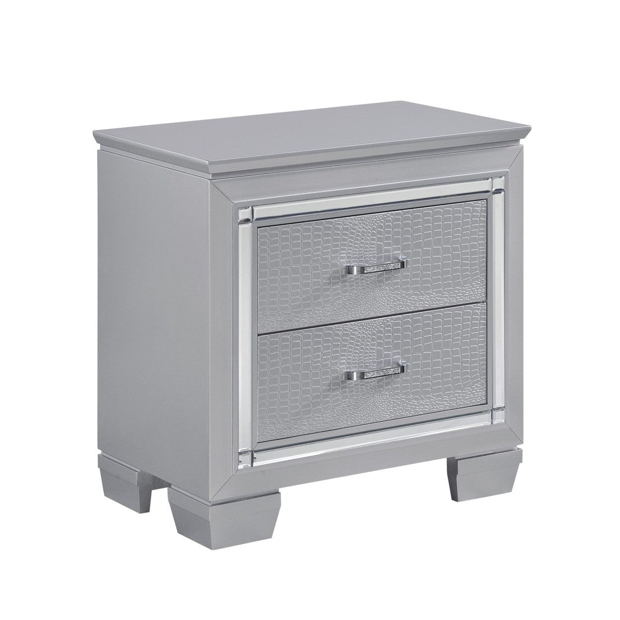 NIGHT STAND W/LED, SILVERY GREY 1916-4