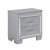 NIGHT STAND W/LED, SILVERY GREY 1916-4