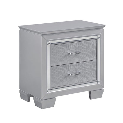 NIGHT STAND W/LED, SILVERY GREY 1916-4