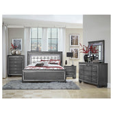 (3) Full Bed w/LED Headbord 1916FGY-1*