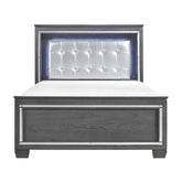 (3) QUEEN BED, LED HEADBOARD 1916GY-1*
