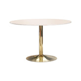 Kella Round Dining Table Natural Marble and Gold 192061