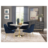Kella Round Dining Table Natural Marble and Gold 192061