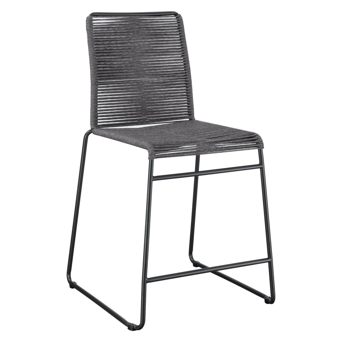 Kai Upholstered Counter Height Stools with Footrest (Set of 2) Charcoal and Gunmetal 192063