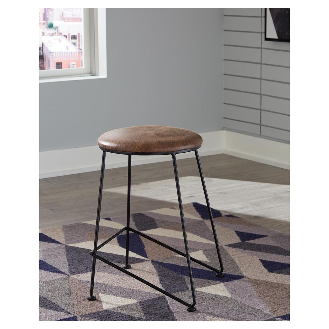 Floyd Counter Height Stool Saddle and Dark Gunmetal 192538