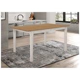 Kirby Rectangular Dining Table with Butterfly Leaf Natural and Rustic Off White 192691