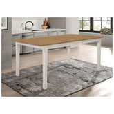 Kirby Rectangular Dining Table with Butterfly Leaf Natural and Rustic Off White 192691