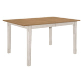 Kirby Rectangular Dining Table with Butterfly Leaf Natural and Rustic Off White 192691