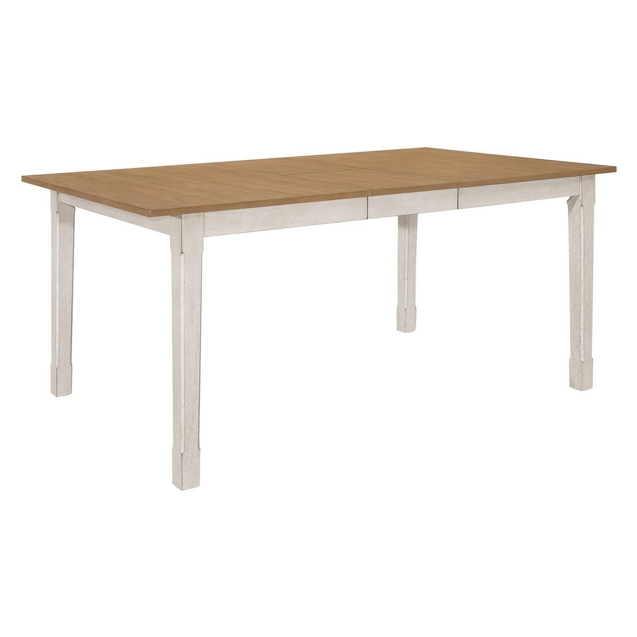 Kirby Rectangular Dining Table with Butterfly Leaf Natural and Rustic Off White 192691
