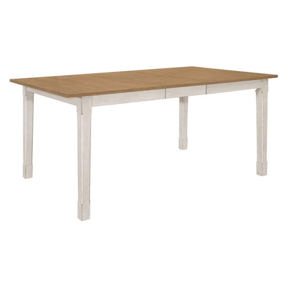 Kirby Rectangular Dining Table with Butterfly Leaf Natural and Rustic Off White 192691