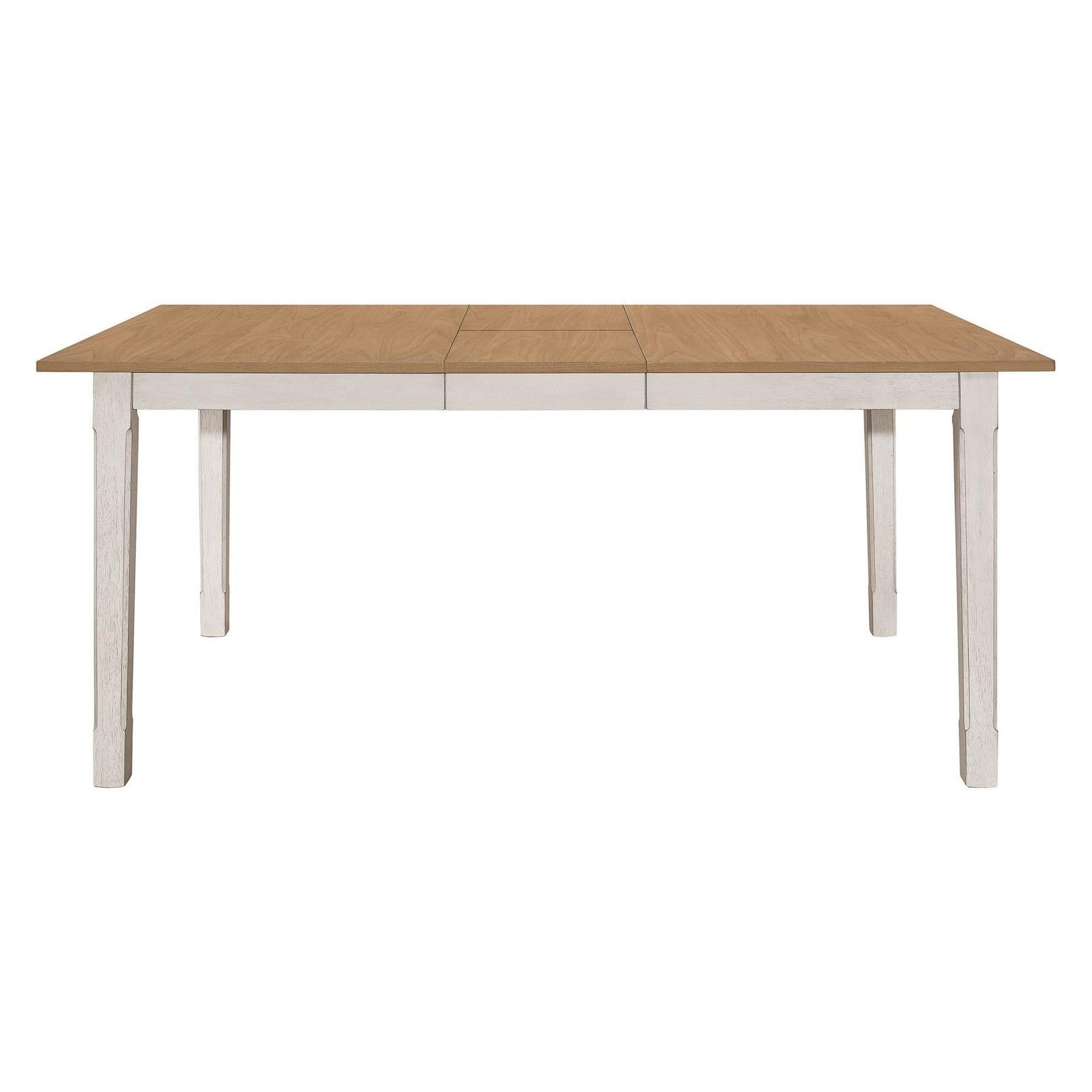 Kirby Rectangular Dining Table with Butterfly Leaf Natural and Rustic Off White 192691