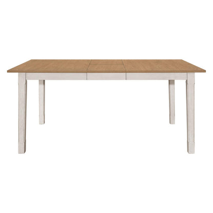 Kirby Rectangular Dining Table with Butterfly Leaf Natural and Rustic Off White 192691