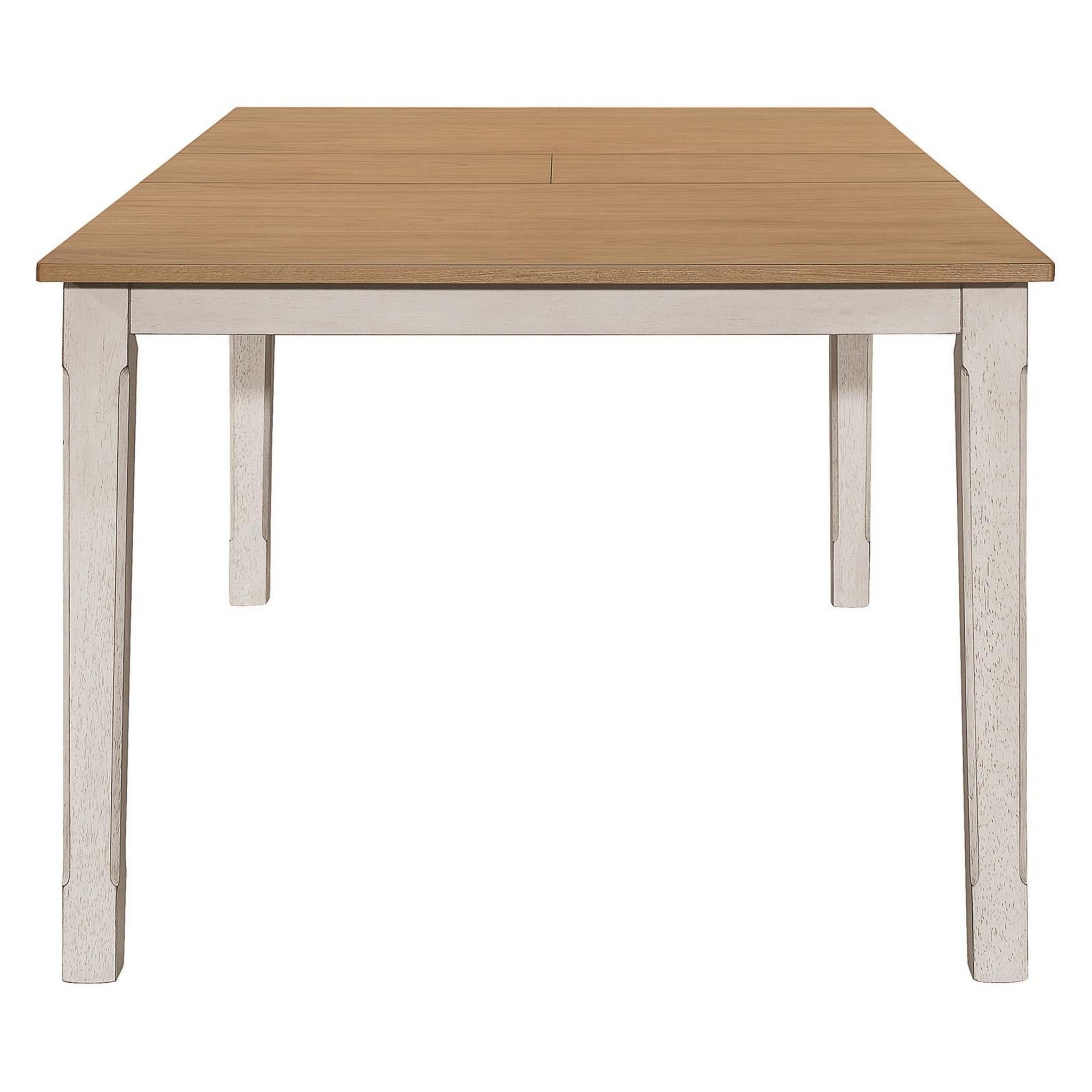 Kirby Rectangular Dining Table with Butterfly Leaf Natural and Rustic Off White 192691