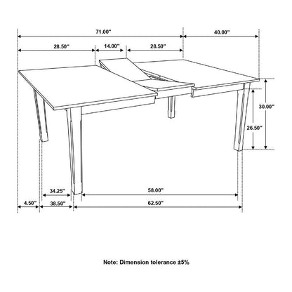 Kirby Rectangular Dining Table with Butterfly Leaf Natural and Rustic Off White 192691