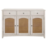 Kirby 3-drawer Rectangular Server with Adjustable Shelves Natural and Rustic Off White 192695